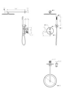 Душевая система скрытого монтажа Grocenberg GB5099BG-3 Графит